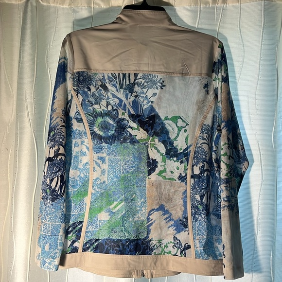 L/12 Chicos Weekend sheer zip-up jacket Chicos sizing 2 is a L/12 - Picture 7 of 8